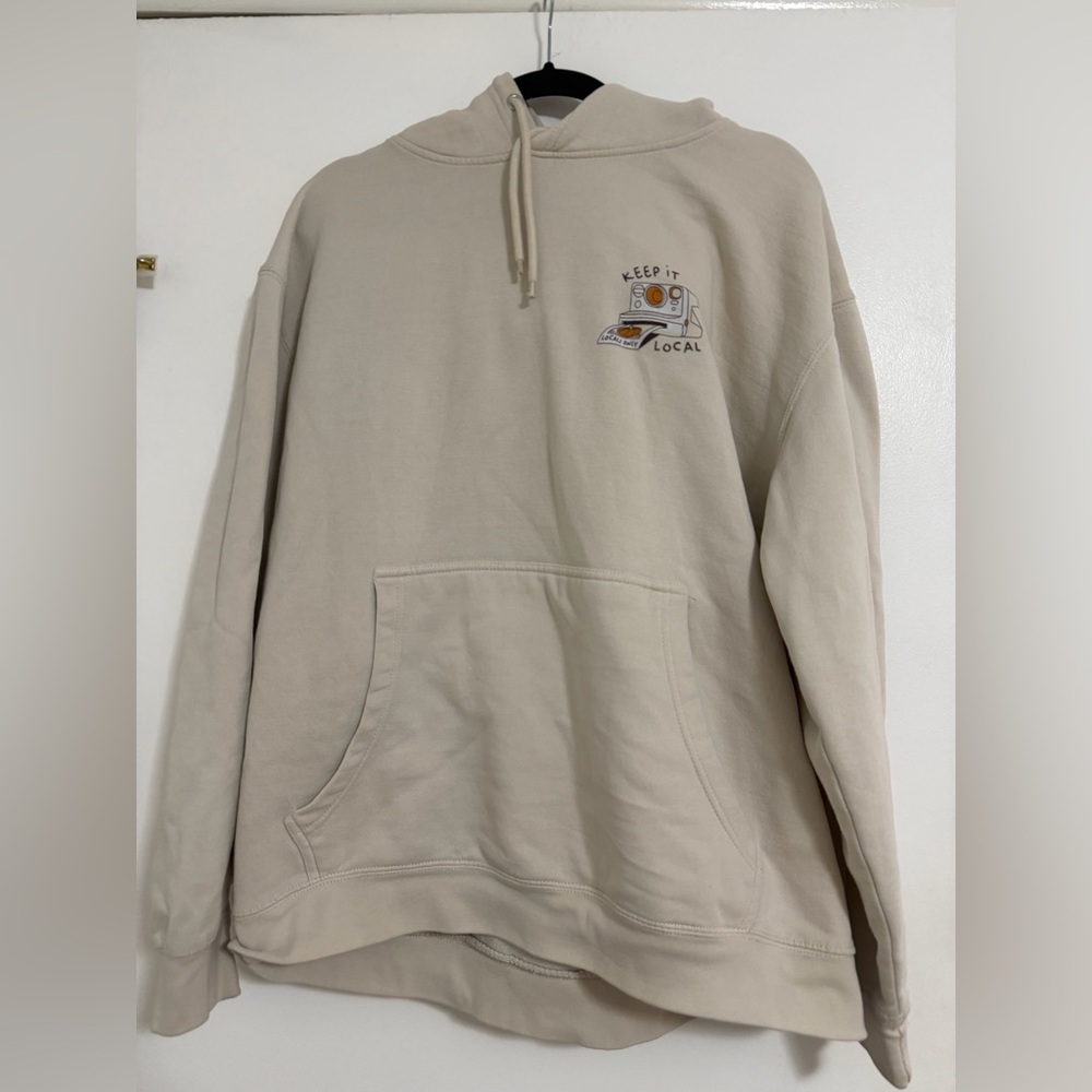 Locals Only Beige Graphic Hoodie